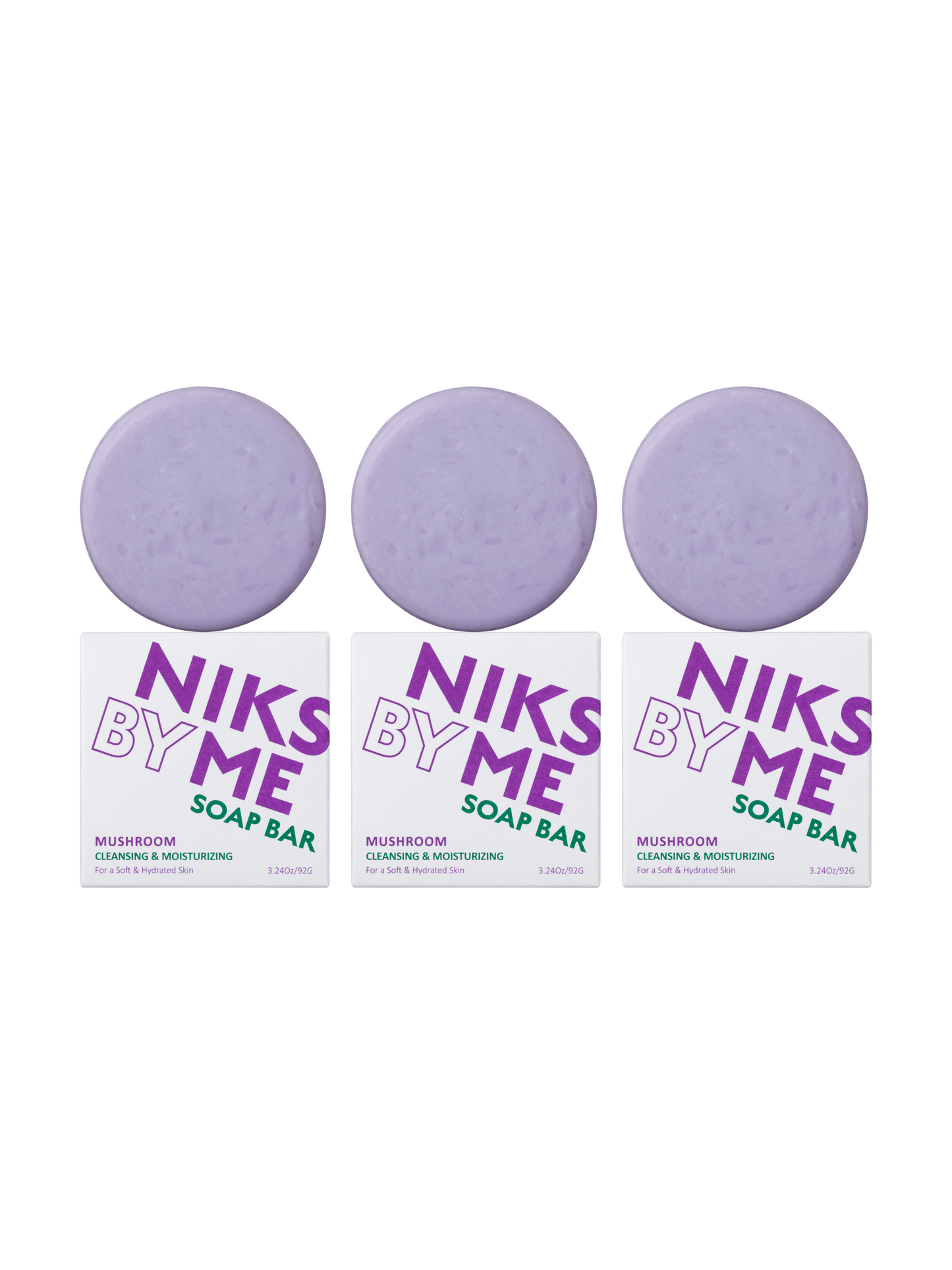 NIKSME Mushroom Cleansing & Moisturizing Soap Bar - 3 pack