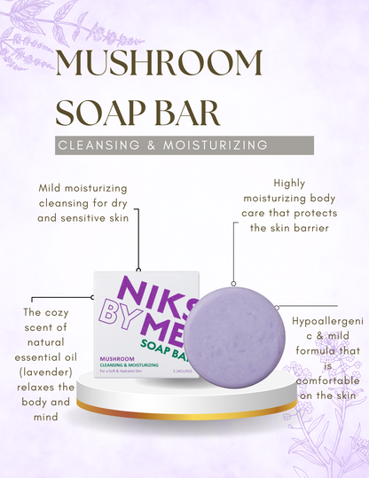 NIKSME Mushroom Cleansing & Moisturizing Soap Bar - 3 pack