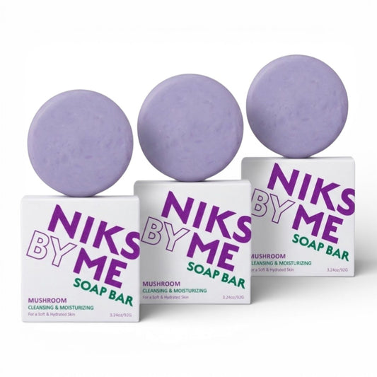 NIKSME Mushroom Cleansing & Moisturizing Soap Bar - 3 pack